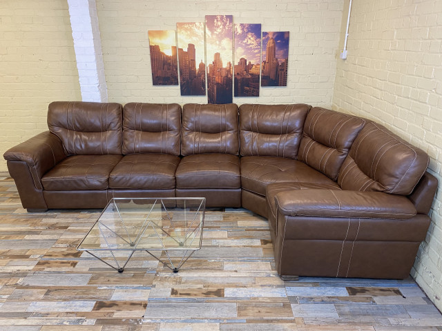 Outstanding Brown Leather Corner Sofa (ME)