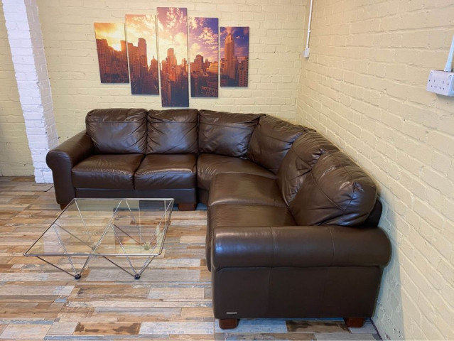 Sofitalia Brown Leather Corner Sofa