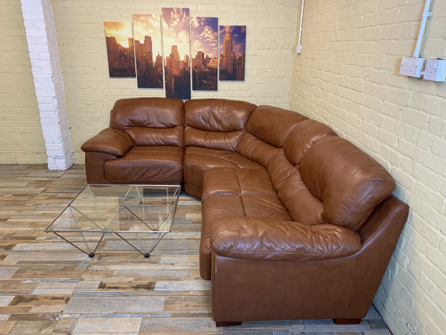 Country Rustic Leather Corner Sofa (ME)