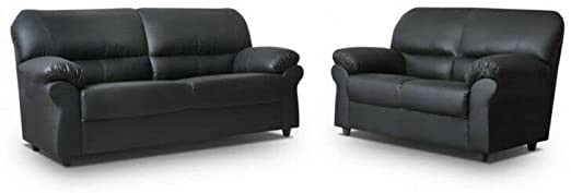 Candy Black 3 and 2 seater sofa sets - Faux leathe