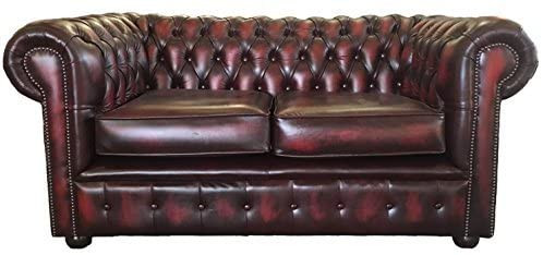 Chesterfield 100% Genuine Leather Two Seater Sofa 