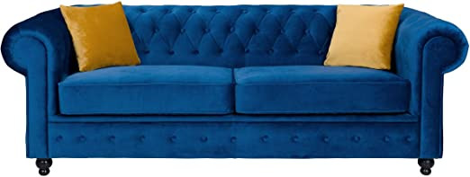 Sofas and More Hilton Chesterfield style Sofa Navy