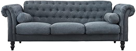 Chesterfield Style 3 Seater Sofa Fabric Sofa Sette