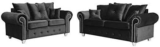 Huge Sale | Dark Grey Plush Fabric sofas 3 seater 