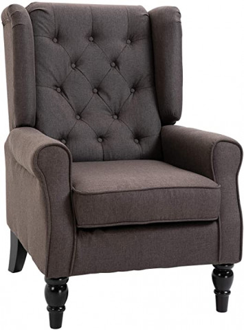 HOMCOM Wood Fabric Accent Armchair Home Furniture 