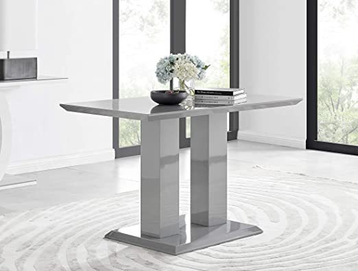 Imperia 4 Modern Grey High Gloss Dining Table And 
