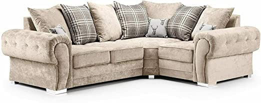 Beige Fabric Corner Sofa 2C1 - Verona Small sofa -