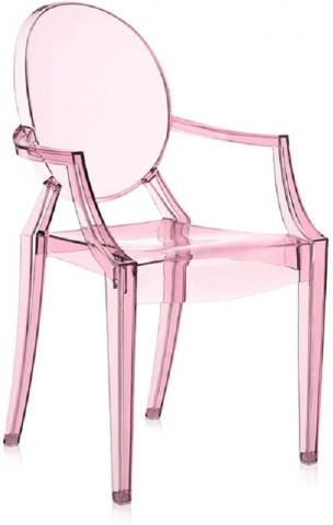 Kartell Loulou Ghost Chairs, Pink, 39x37x63 cm