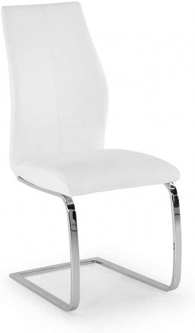 Levin Dining Chair - Chrome Leg White