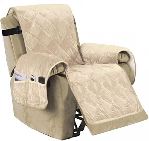 Luxury Velvet Plush Large Width Recliner Chair Cov