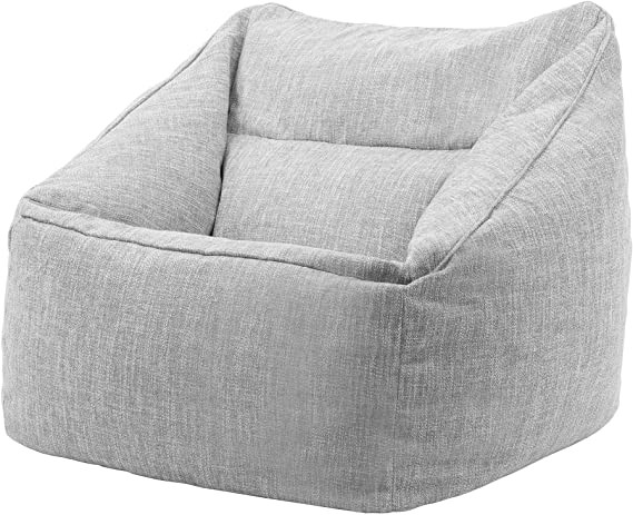 icon Oslo Armchair Bean Bag, Grey, Woven Herringbo