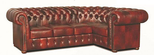 Casa Padrino Chesterfield Genuine Leather Corner S