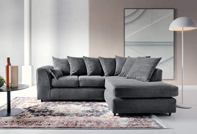 Abakus Direct Porto Jumbo Cord Corner Sofa, Settee