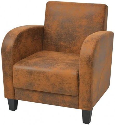 WYYGYQ Armchair Brown Faux leather suede 73x72x76 