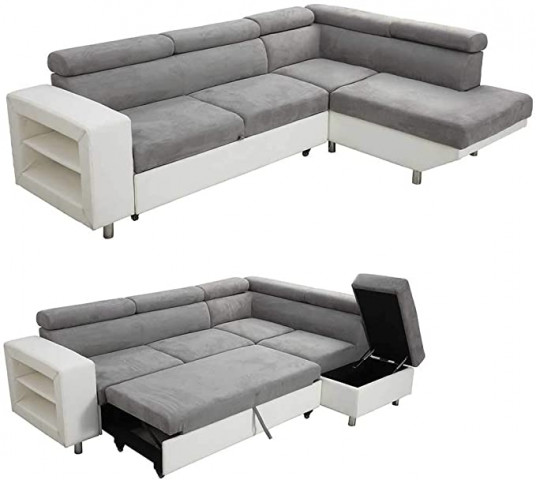 Convertible Sofa Couch Sleeper Corner Sofa Bed, Mo