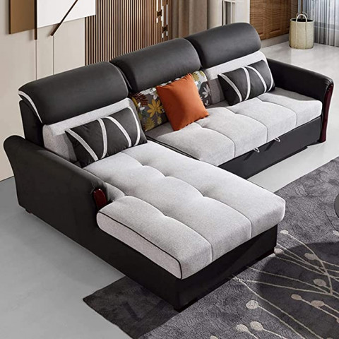 33-Seat L-Shaped Corner Sectional Sofa Bed,Pull Ou