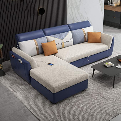 Sofas L- Shaped CORNER SOFA BED with STORAGE. Pull