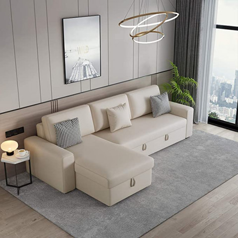3-Seater Sofa Bed,L-Shaped Sofa with Corner Couch 