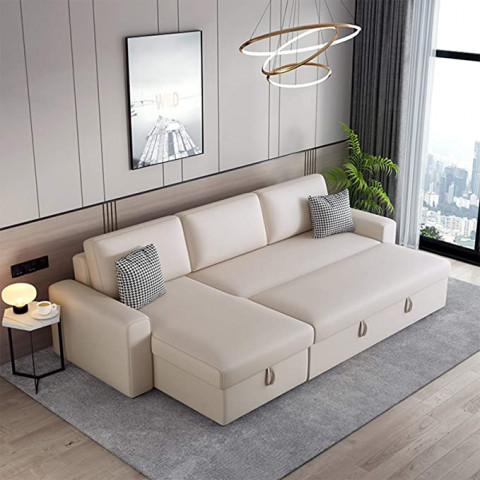 3-Seater Sofa Bed,L-Shaped Sofa with Corner Couch 