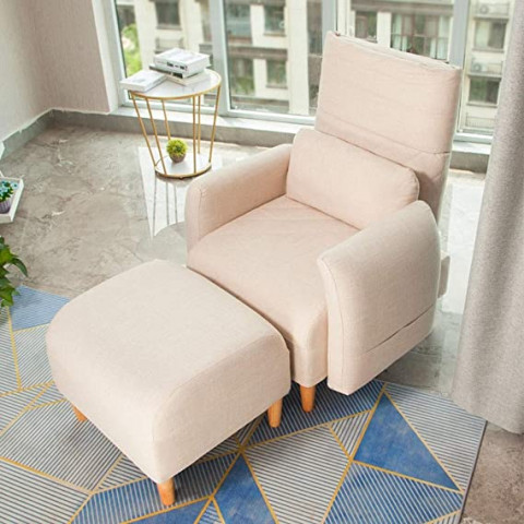 ZDAMN Single sofa Linen Lounge Armchair Set Lazy S