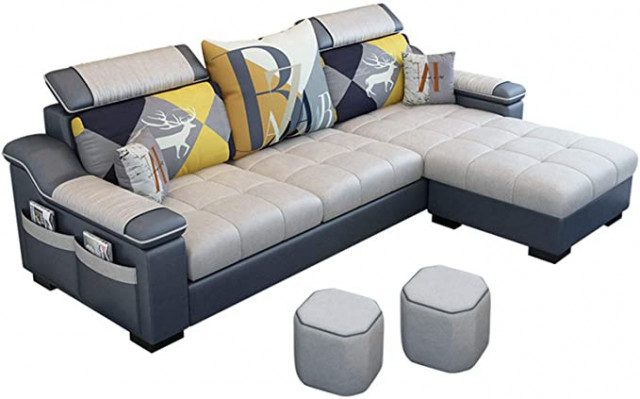3-Seat Corner Waterproof Fabric Sofa Sectional,Nor