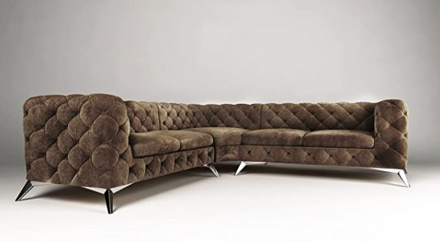 Luxury Regency Chesterfield 2x2 Corner Sofa (Brown