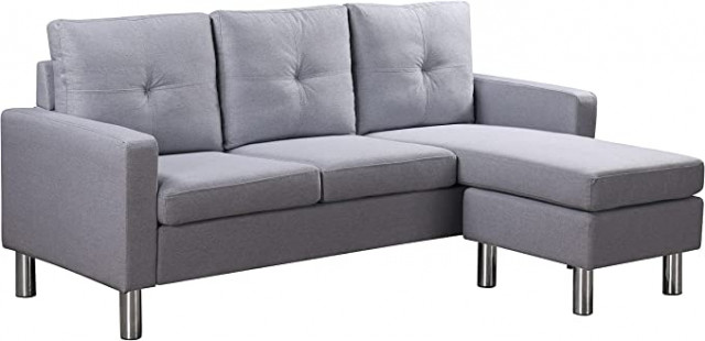 Elm Fabric Corner Sofa Couch L Shape Sofa Settee, 