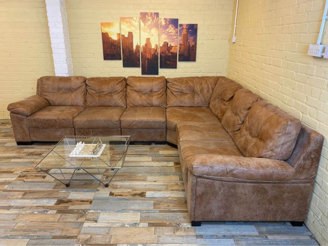 African Hide Huge Leather Corner Sofa