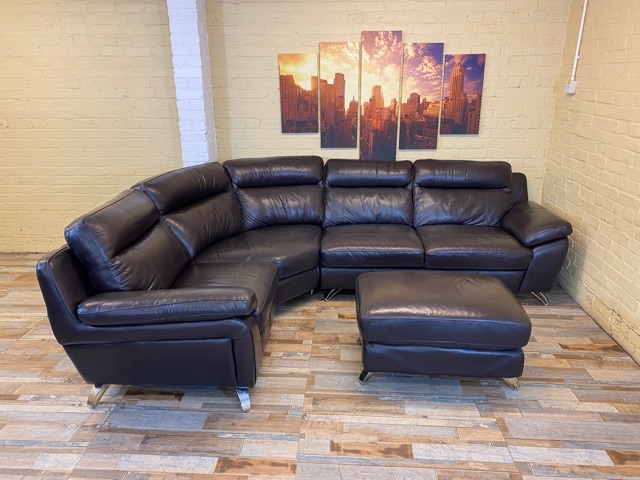 Splendid Supreme Brown Leather Corner Sofa (ME)