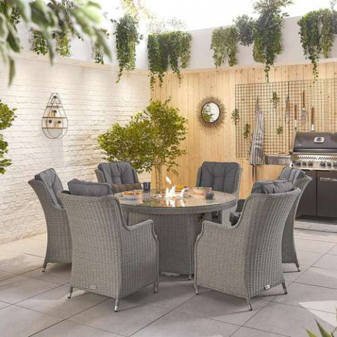 Heritage Thalia 6 Seat Dining Set with Fire Pit