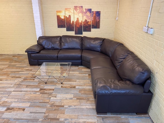 Supreme Lounge Brown Leather Corner Sofa (ME)