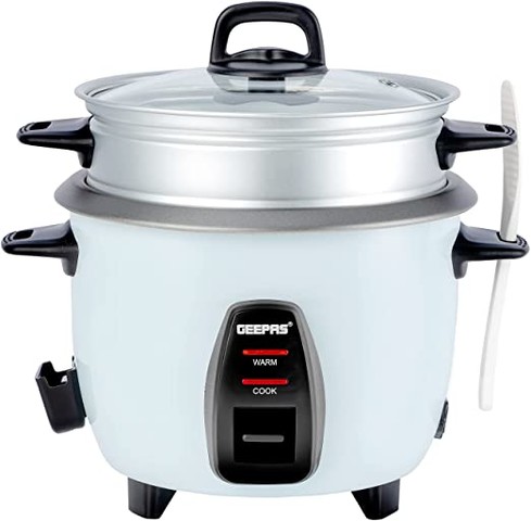 Geepas 450W Rice Cooker & Steamer with Keep Wa