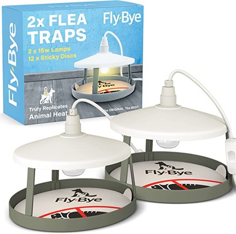 Fly-Bye 2x Ultimate Flea Traps with 12 Sticky Disc