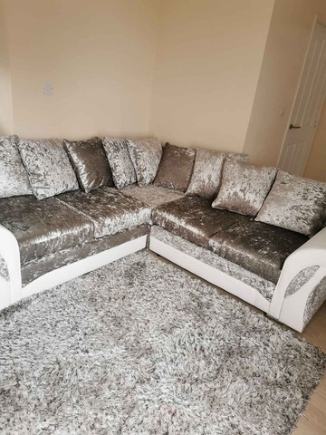 Shannon crush velvet corner sofa