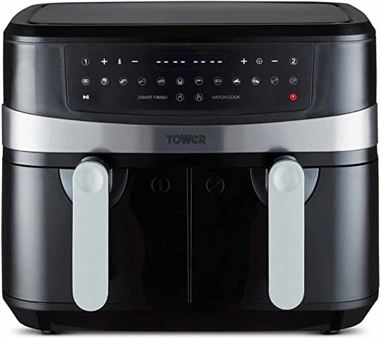 Tower T17088 Vortx 9L Dual Basket Air Fryer with 1