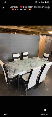 Brand New beautiful dining table with 4 and 6 chai