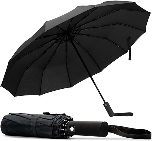 Tanness Windproof Compact Travel Umbrella with 12 