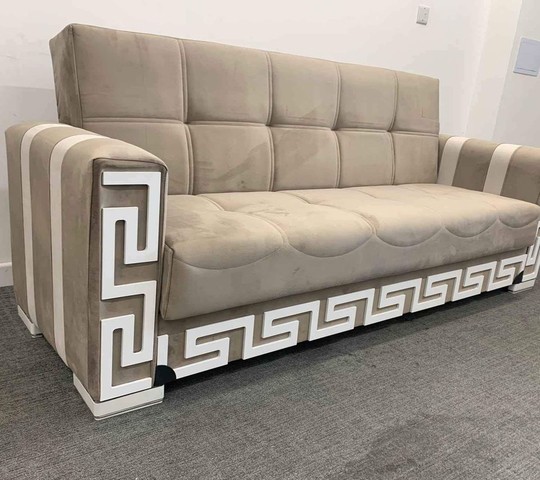 Brown Versace 3 seater sofa bed