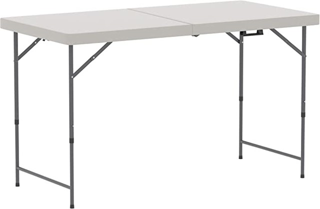 Amazon Basics Heavy Duty silver folding table ease