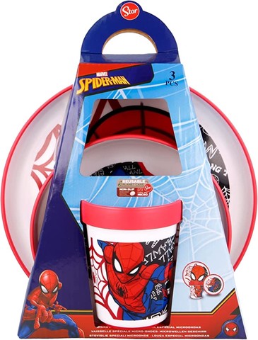 Spiderman 3pcs Bicolor Premium Kids Dinner Tablewa