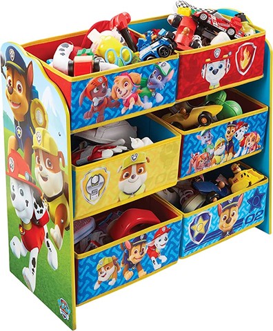 Paw Patrol Kids Bedroom Toy Storage Unit with 6 Bi