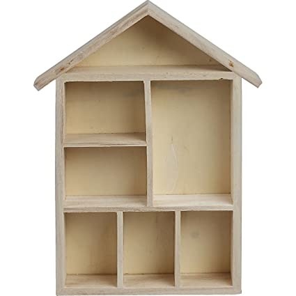 Creativ 1-Piece Wooden House Shaped Shelving Syste