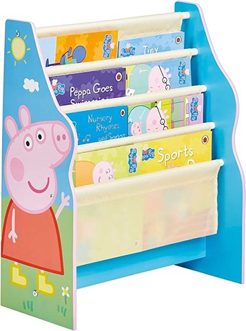 Peppa Pig Kids Sling Bookcase - Bedroom Storage by