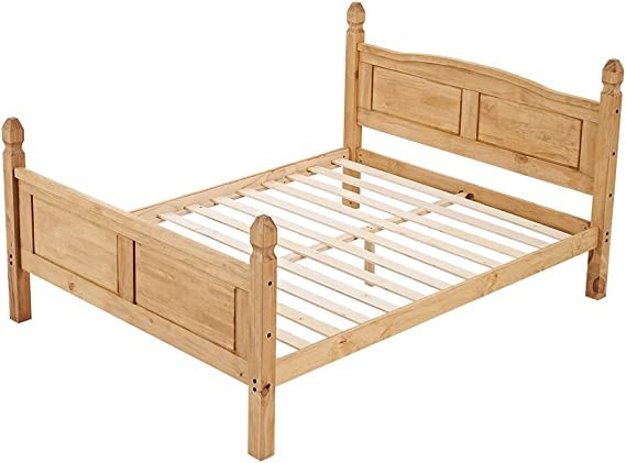Corona Single & Double Bed,Solid Pine Wood bed