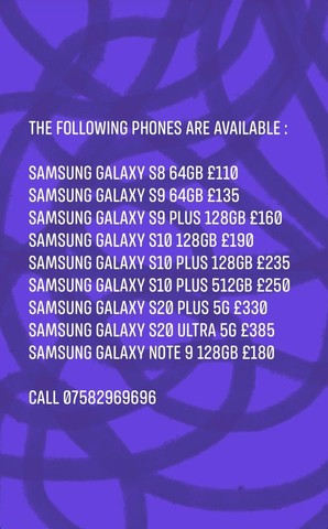 Samsung Galaxy all models available unlocked excel