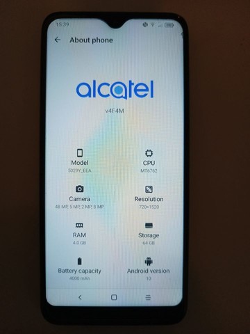 Alcatel 3L Black 4GB Ram 64GB Storage Mobile phone