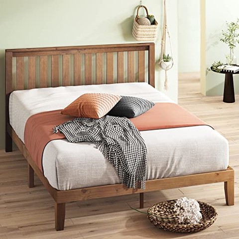 ZINUS Alexia 30 cm Wood Platform Bed Frame with He