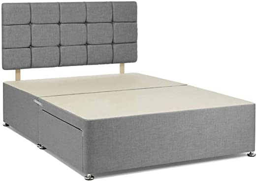 Divan Bed Frame Grey Chenille Fabric