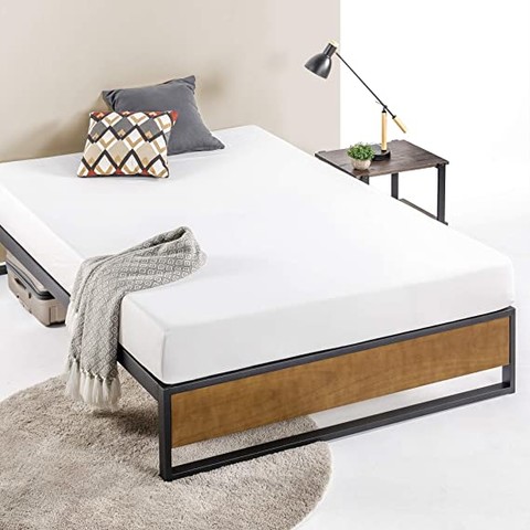 ZINUS Suzanne 36 cm Metal and Wood Platform Bed Fr