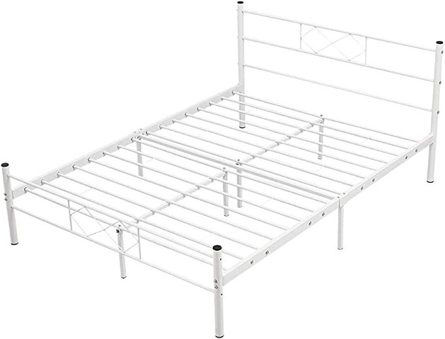 2COLORS,4FT6 Metal Double Solid Base Bed Frame